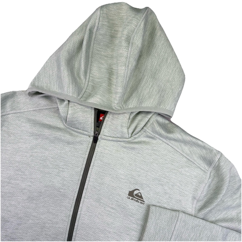 Quicksilver Hoodie Men's XL Sage Green Bonded Full Zip‎ Pullover Y2K Surfwear